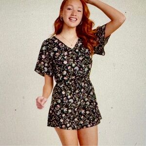 Old Navy Black Floral Romper